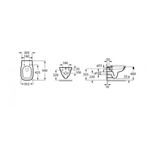 WC suspendat rimless DEBBA A34699L000 - Img 3