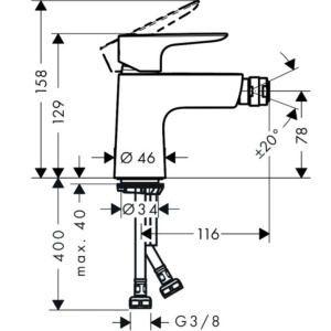 Baterie bideu TALIS E matt black Hansgrohe HAN71720670 - Img 2