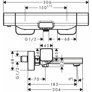 Baterie cada dus termostatata 15774000 Ecostat E crom Hansgrohe - Img 2