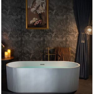 Cada freestanding ovala din acril, 170x80 cm, Calibra QB02 Becrisa - Img 2