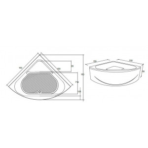 Cada ISIS de colt 150x150x45cm Fibrex - Img 3