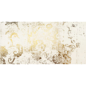 Decor TERRAFORM 1 29.8x59.8cm, interior, baie-bucatarie, rectificat, alb-auriu mat, Tubadzin
