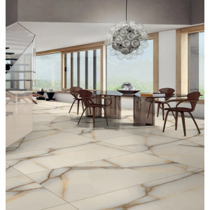 Gresie Zed Onyx Beige portelanata, rectificata, interior-exterior, tip onyx crem lucioasa 60X120 India - Img 3