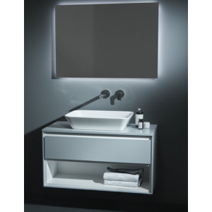 Lavoar baie pe blat Connect air, asimetric alb din ceramica Ideal Standard - Img 5