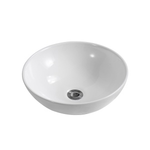 Lavoar baie pe blat Elegance, rotund, alb, din ceramica, 38 x 38 x 13 cm, Anahita - Img 4