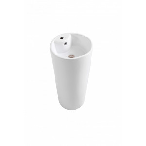 Lavoar freestanding Art, alb, cu orificiu pentru baterie, ceramica, 40 x 40 x 83 cm, Anahita