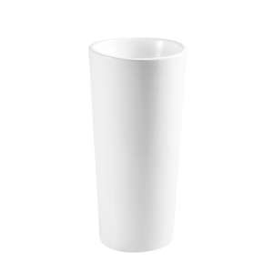 Lavoar freestanding Art, rotund, alb, ceramica, fara orificiu baterie, 40 x 40 x 84 cm, Anahita