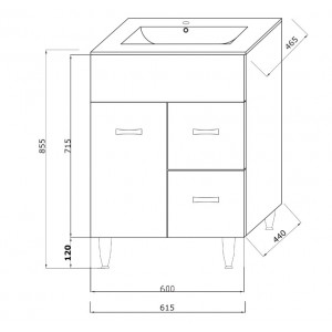 Mobilier baie cu lavoar MADRID 60cm SAV 502 - Img 4