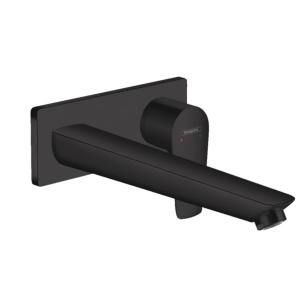 Ornament baterie lavoar perete matt black TALIS E pipa 22.5cm Hansgrohe fara corp incastrat
