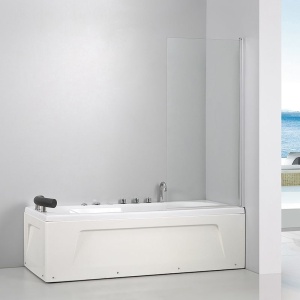 Paravan de cada pivotant Recall, sticla transparenta 6 mm, profil crom, 80 x 140 cm, Anahita