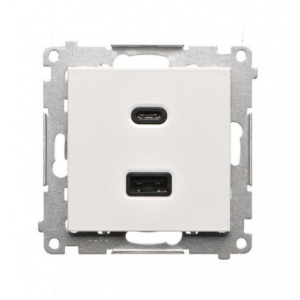 Priza cu dublu incarcator USB tip A+C 3.1A 7511296-039 Simon - Img 2