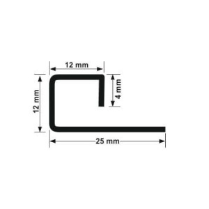 Profil patrat din inox lucios PQQ 120.84 2.5ML/BUC - Img 2