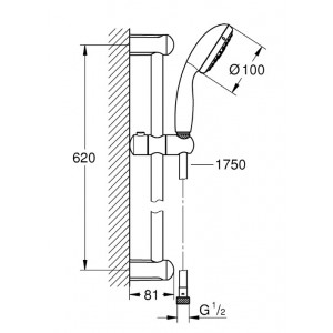 Set dus cu bara NEW TEMPESTA 100 GRO27794001 - Img 2