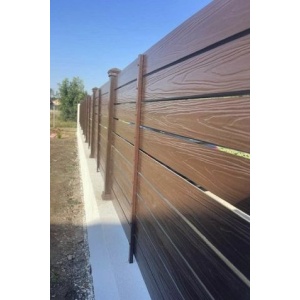 Sipca gard WPC 3D maro inchis lucios dimensiune 110x2000mm grosime 20mm - Img 2