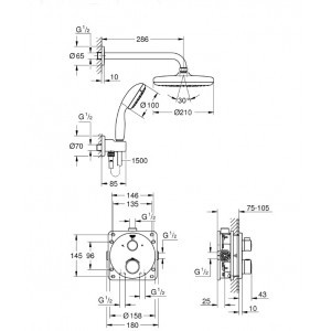 Sistem de dus GROHTHERM rotund GRO34727000 Grohe - Img 2