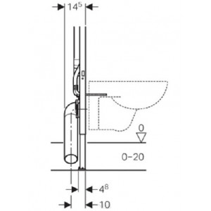 Sistem de instalare SLIM DUOFIX SIGMA adancime 8cm pentru vas wc suspendat Geberit - Img 3