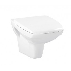 Vas WC suspendat cu capac, 52,5 x 35 x 35,5 cm, alb, Carina K701-033, Cersanit - Img 3