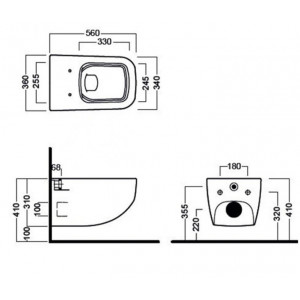 Vas WC suspendat Rimless, 56 x 36 x 31 cm, alb, Next, Hatria - Img 2