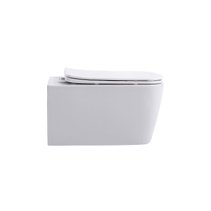 Vas WC suspendat Rimless cu capac Soft Close, 52 x 37 x 29 cm, alb, Recall, Anahita - Img 5