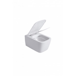 Vas WC suspendat Rimless cu capac Soft Close, alb, Recall, Anahita - Img 6