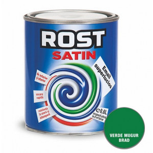 Vopsea superlucioasa pentru lemn si metal Rost Satin 4l verde mugur de brad interior exterior