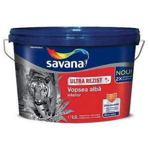 Vopsea ultra-lavabilă albă, pentru interior Savana Ultra Rezist 8.5L