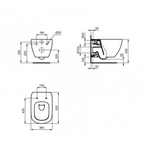 WC suspendat AquaBlade Tesi silk black T0079V3 - Img 4