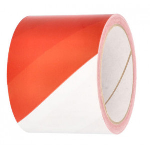 Banda delimitare alb-rosu 75 mm x 100 ml