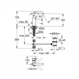 Baterie lavoar Essence New M-size GRO23462001 Grohe - Img 2