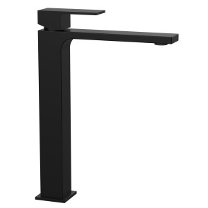 Baterie lavoar inalta Cold Start Cube Himark, neagra mata, 27.8 cm