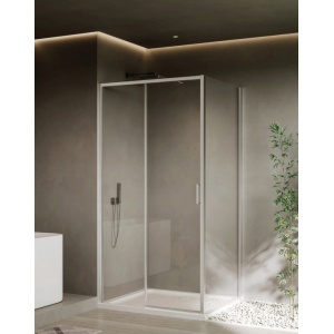 Cabina de dus dreptunghiulara Recall, sticla securizata 8 mm, profil crom, usi culisante, inchidere magnetica silentioasa, 120 x 90 cm, Anahita