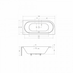 Cada asimetrica Avita 170x75 cm dreapta BSCWAV-170-NP Besco - Img 3