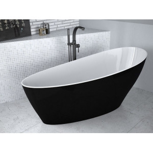 Cada freestanding ovala, 165x70 cm KEYA black&white BSCWAM-165-KBW, Besco - Img 3