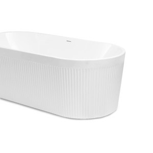 Cada freestanding ovala cu riflaj EVIA, albă, 170x80 cm, Fibrex - Img 2