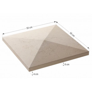 Capac stalp gard Roma smoke 55x55x8 cm - Img 1