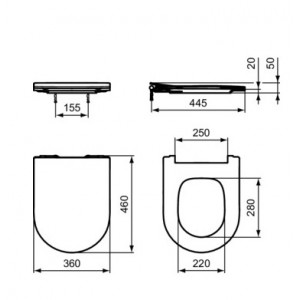Capac WC BLEND CURVE soft-close subtire T520801 - Img 3