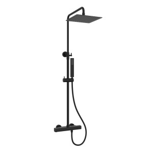 Coloana dus termostatata cu doua functii Cube Himark, negru mat, forma patrata