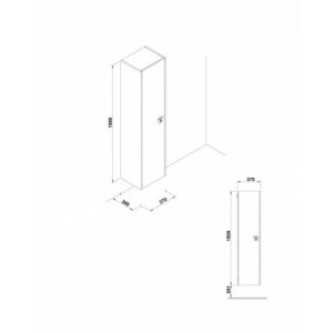Coloana KLEA alb 37x30x150 cm - Img 3