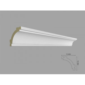 Cornisa de interior poliuretan BC39 dimensiuni 70x70x2000mm - Img 1