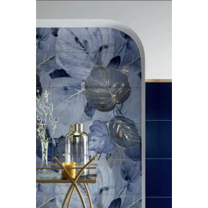 Decor 4 ELEMENTE BLUE STONE 74.8x119.8cm, interior, baie-bucatarie, rectificat, albastru lucios, Tubadzin - Img 2