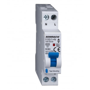 Disjunctor diferential RCBO Tip A B 20/003A 1P N un modul 6kA