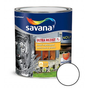Email pe baza de apa Savana Ultrarezist multisuport alb lucios 0.75l