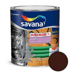 Email Savana Ultra Rezist superlucios pentru lemn metal interior si exterior brun 0.75l