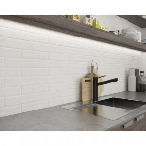 Faianta elevatie SCANDIANO BIANCO, interior/exterior, alb mat, tip caramida 6.6X24.5cm  - Img 2
