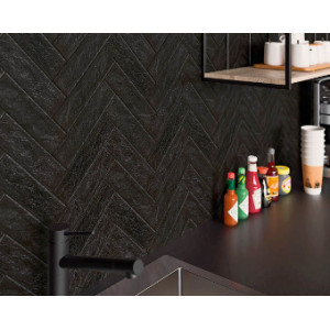 Faianta elevatie SCANDIANO NERO, interior/exterior, negru mat, tip caramida 6.6X24.5cm  - Img 2
