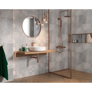 Faianta HARMONY GRYS PATCHWORK baie, interior, gri mat 30x60cm Paradyz - Img 2