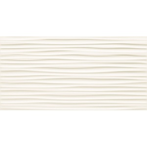 Faianta MELIA WHITE GLOSSY STR, baie/bucatarie, interior, alb lucios, tip riflaj 30.8x60.8cm