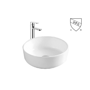 Lavoar baie pe blat Eternity, rotund, alb, din ceramica, 40 x 40 x 12,5 cm, Anahita