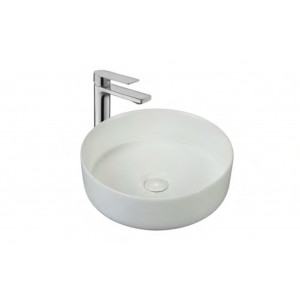 Lavoar baie pe blat Eternity, rotund, alb mat, din ceramica, 36 x 36 x 12,5 cm, Anahita - Img 3