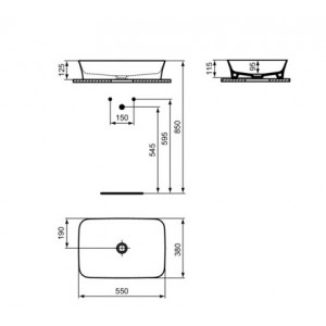 Lavoar baie pe blat IPALYSS 55X38cm E207601 - Img 4